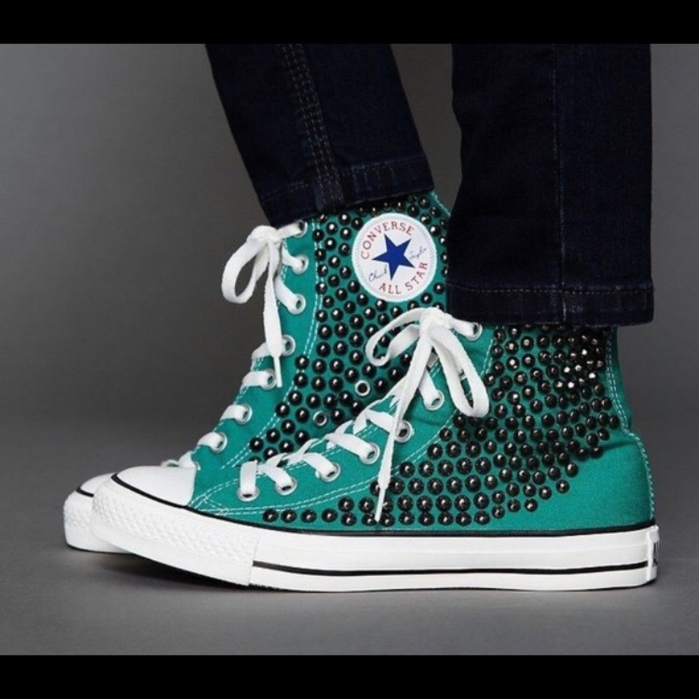 Studded Teal Converse for Free People SZ 7